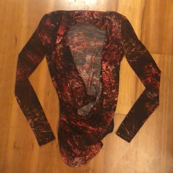 Helmut Lang Burgundy Wool Wrap Ruched Sweater - Picture 8 of 11